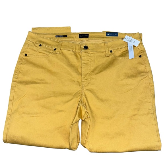 Talbots Yellow Gold Slim Ankle Jeans Size 16WP - Picture 2 of 6